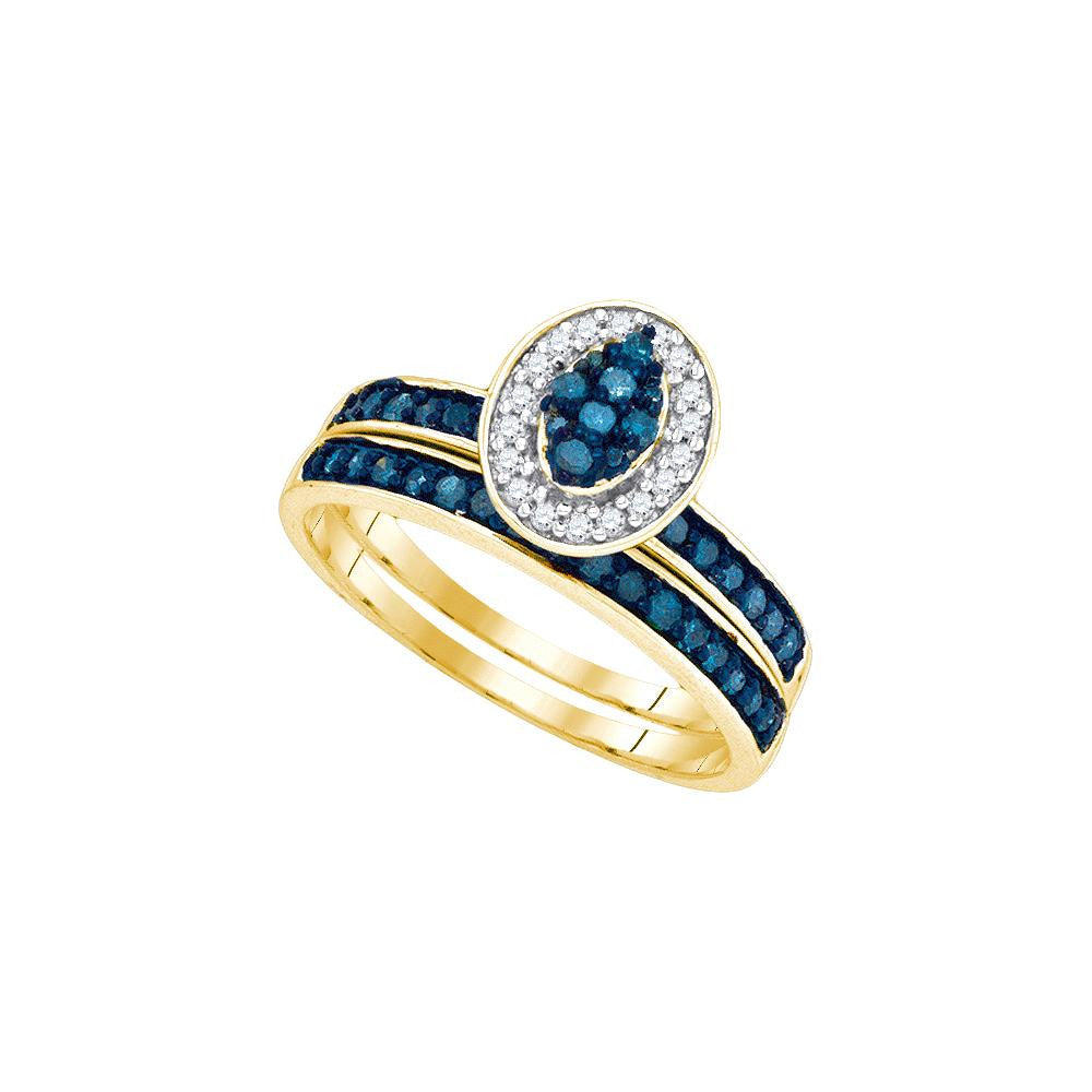 1-2CTW-Diamond BLUE  RING