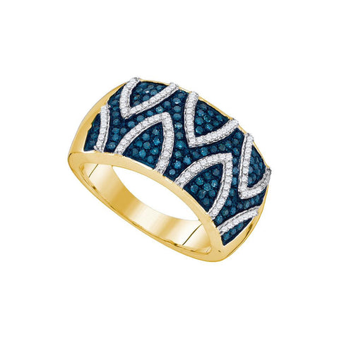 5-8CTW-Diamond BLUE  RING