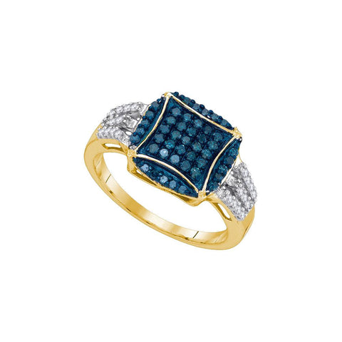 1-2CTW-Diamond BLUE  RING