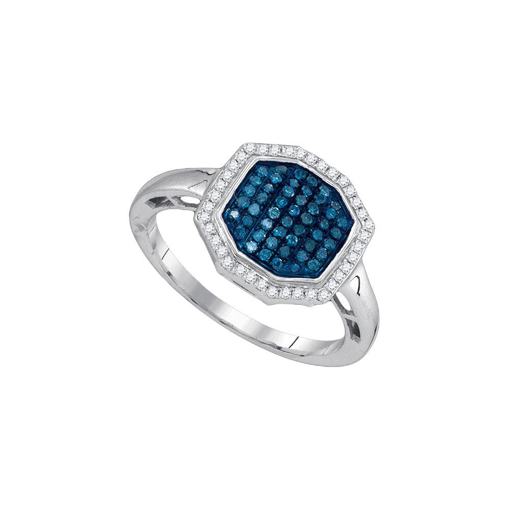 1-3CTW-Diamond FASHION BLUE RING