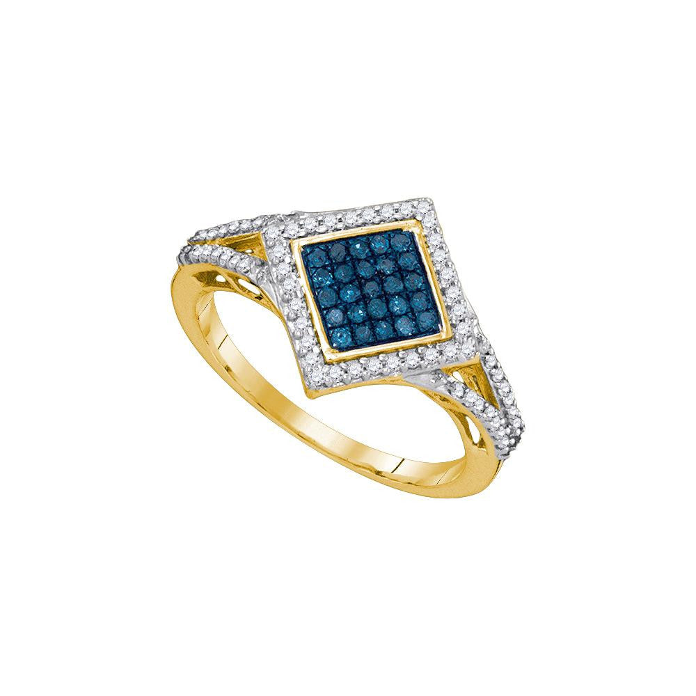 1-3CTW-Diamond FASHION BLUE RING