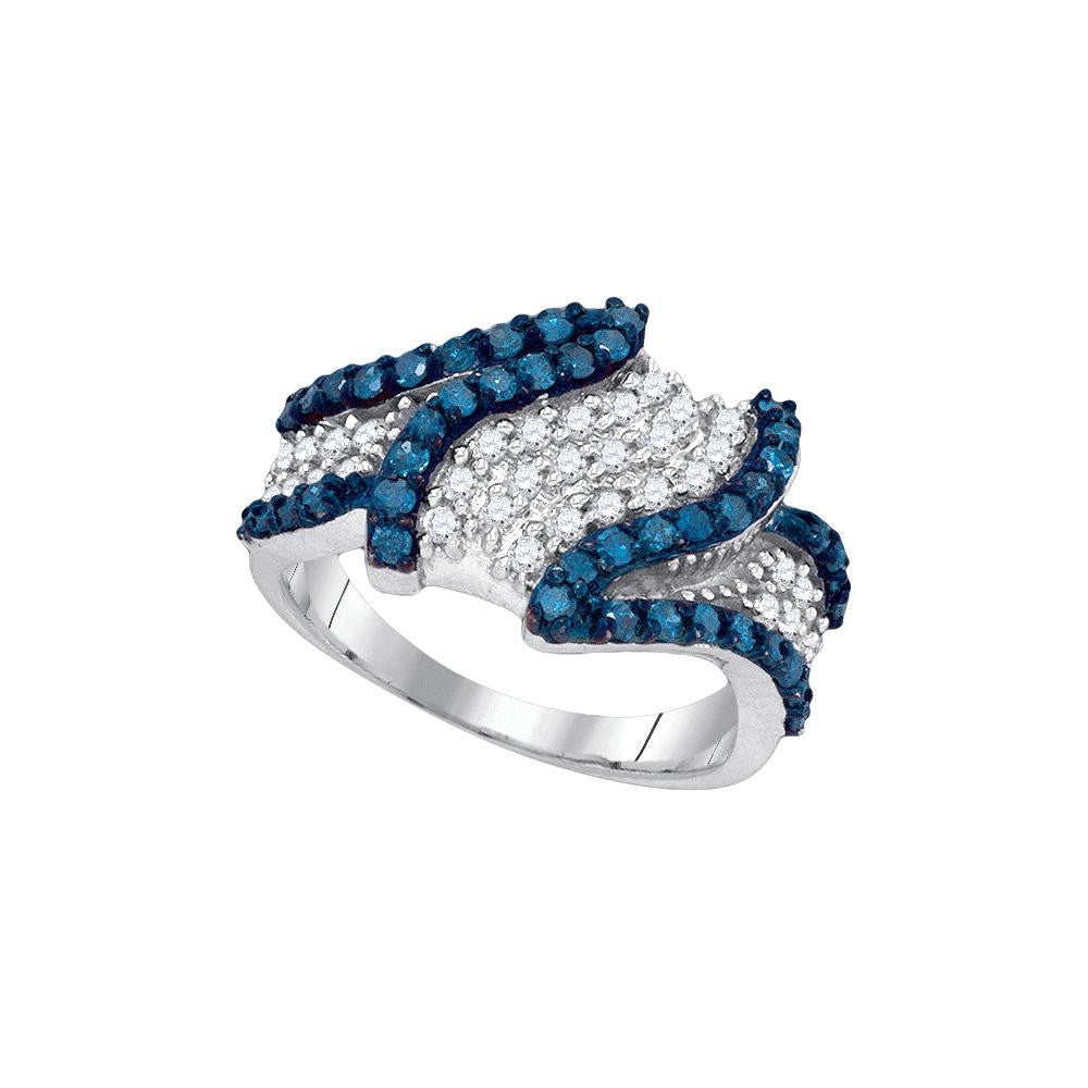 1 CTW-Diamond BLUE  RING