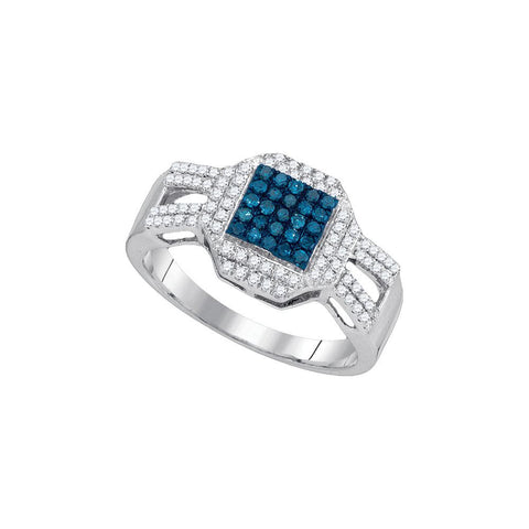 3-8CTW-Diamond FASHION BLUE RING