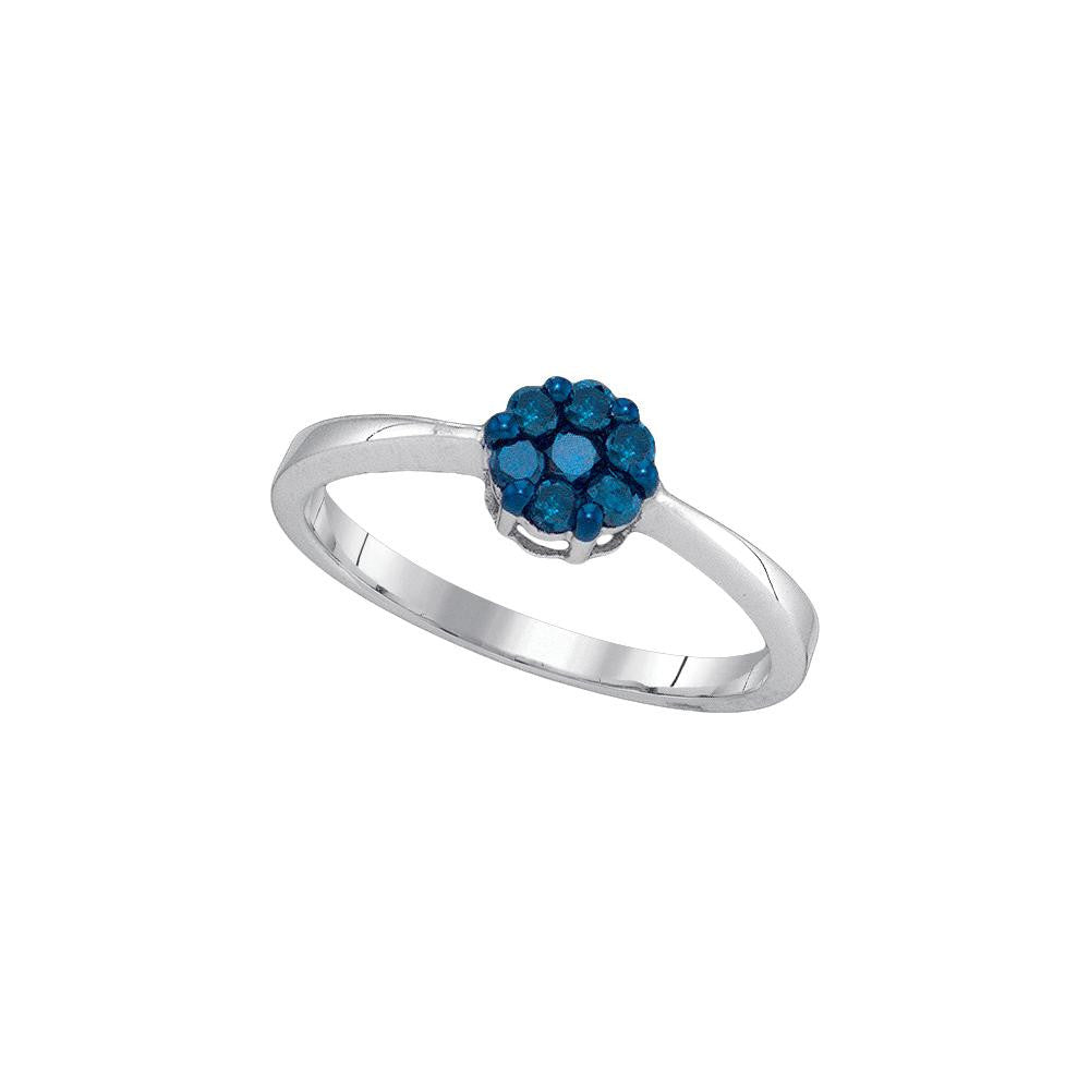 1-4CTW-Diamond FASHION BLUE RING