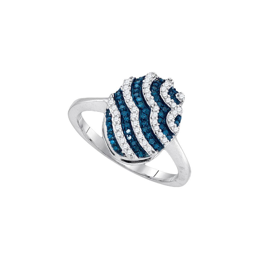 1-3CTW-Diamond FASHION BLUE RING