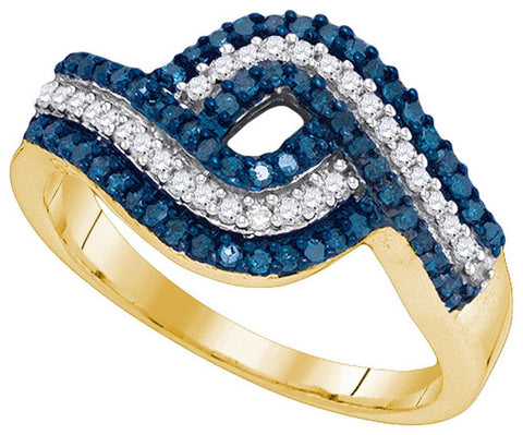 1-2CTW-Diamond FASHION BLUE RING