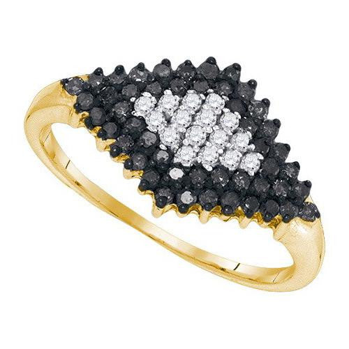 10K Yellow-gold 0.50CTW BLACK DIAMOND FASHION RING