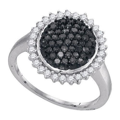 10K White-gold 0.75CTW BLACK DIAMOND FASHION RING