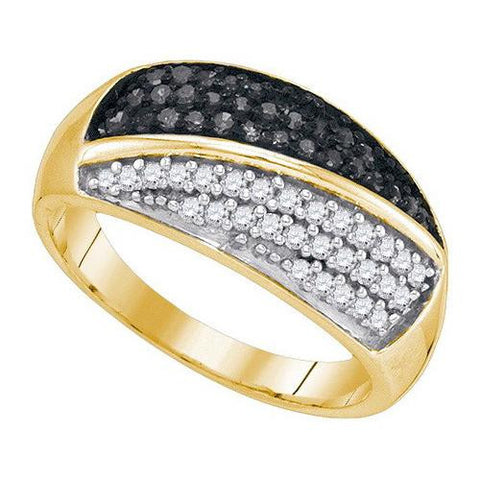 10K Yellow-gold 0.50CTW BLACK DIAMOND FASHION BAND