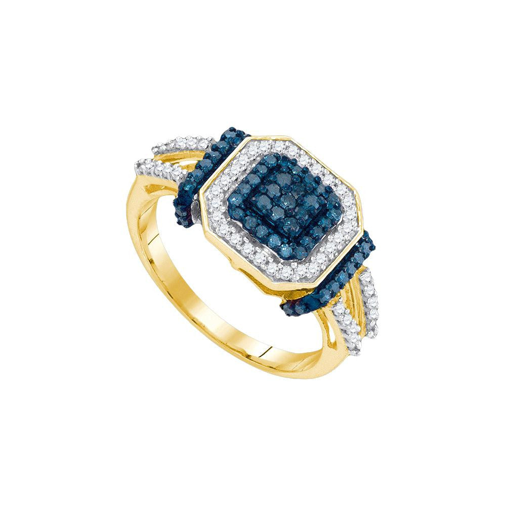 1-2CTW-Diamond BLUE  RING