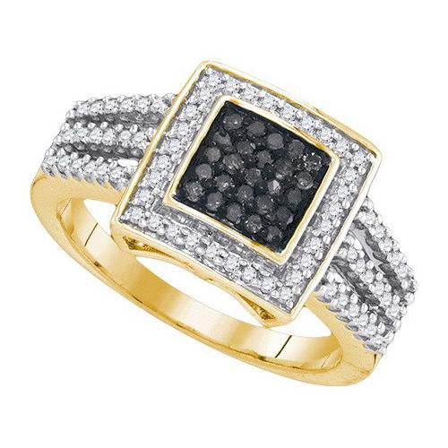 10K Yellow-gold 0.50CTW BLACK DIAMOND FASHION RING