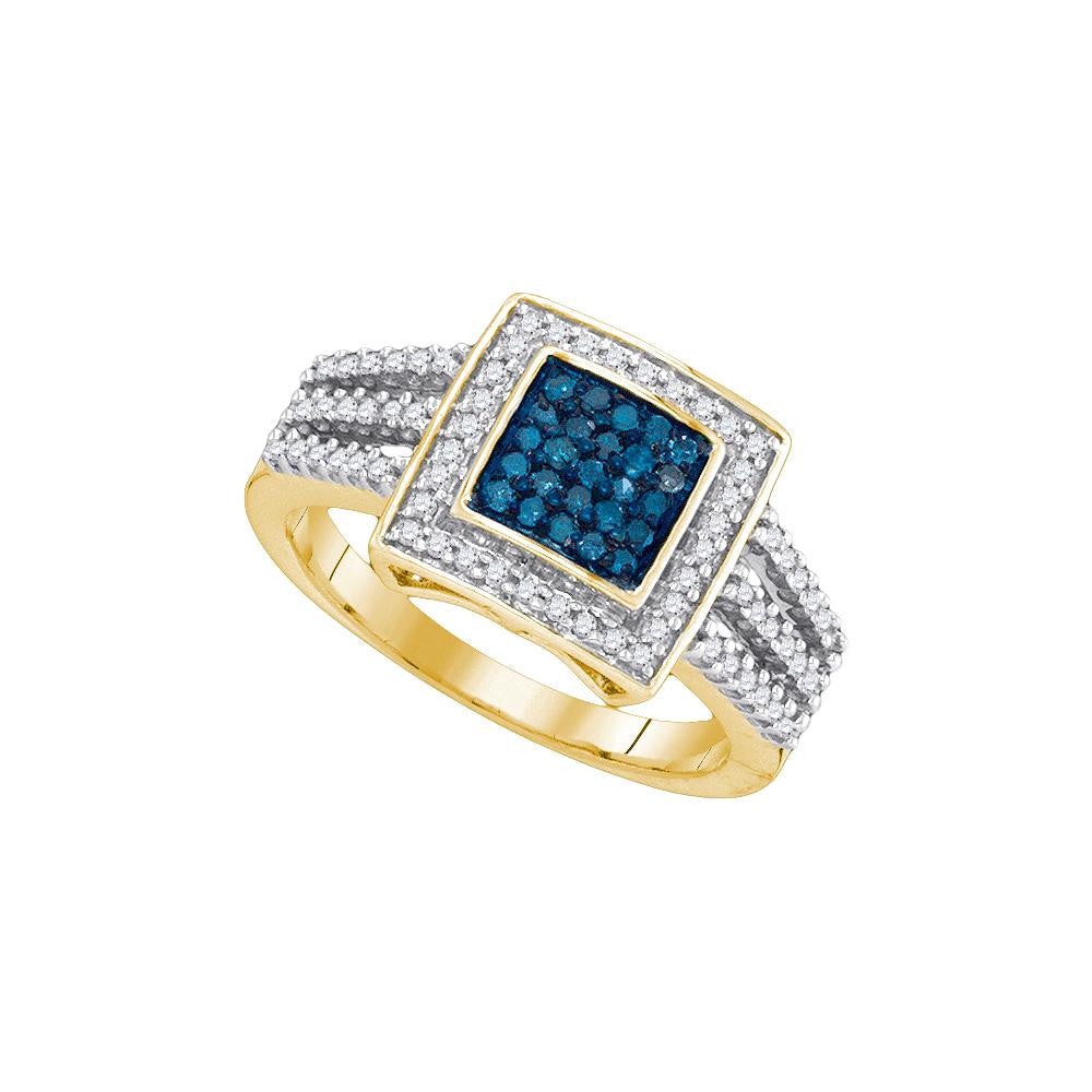 1-2CTW-Diamond FASHION BLUE RING