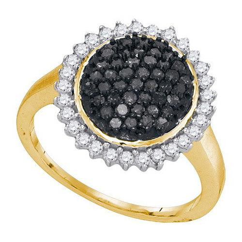 10K Yellow-gold 0.75CTW BLACK DIAMOND FASHION RING