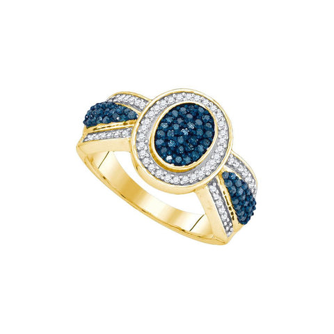 1-2CTW-Diamond FASHION BLUE RING