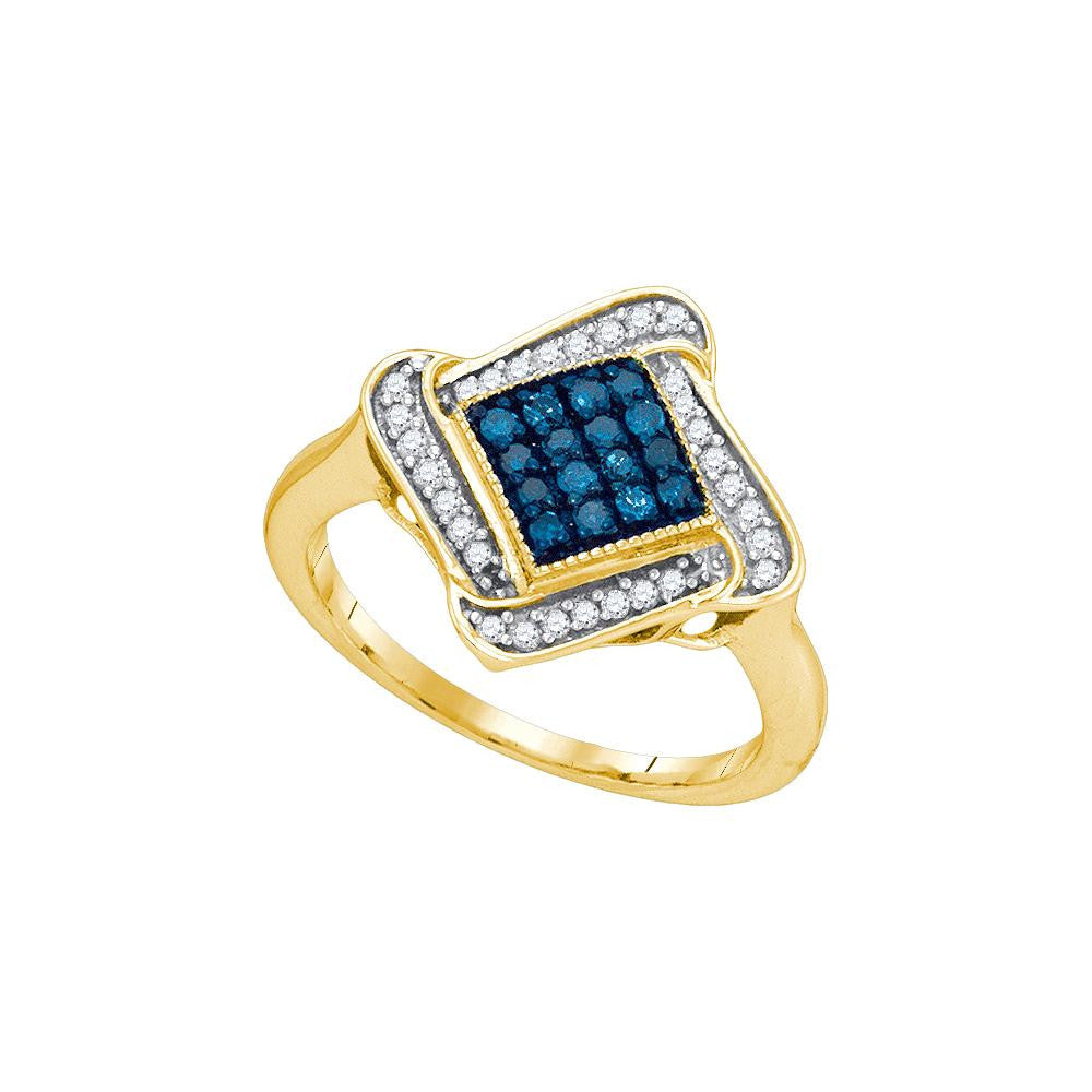 1-3CTW-Diamond FASHION BLUE RING