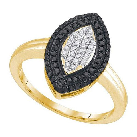 10K Yellow-gold 0.40CTW BLACK DIAMOND FASHION RING