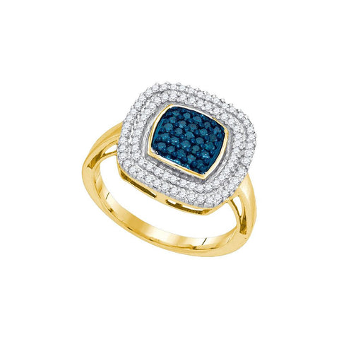 1-2CTW-Diamond FASHION BLUE RING