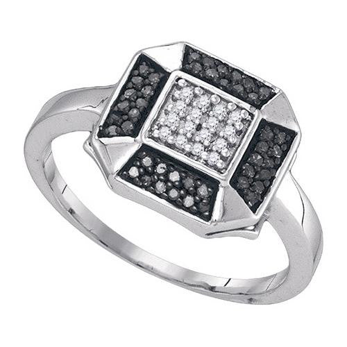 925 Sterling Silver White 0.20CTW DIAMOND FASHION RING