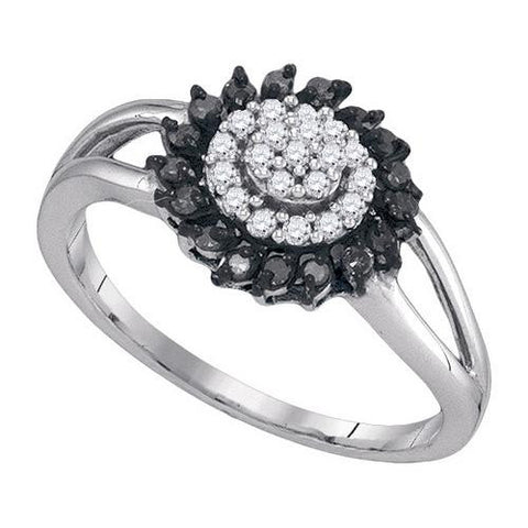 925 Sterling Silver White 0.25CTW DIAMOND FASHION RING