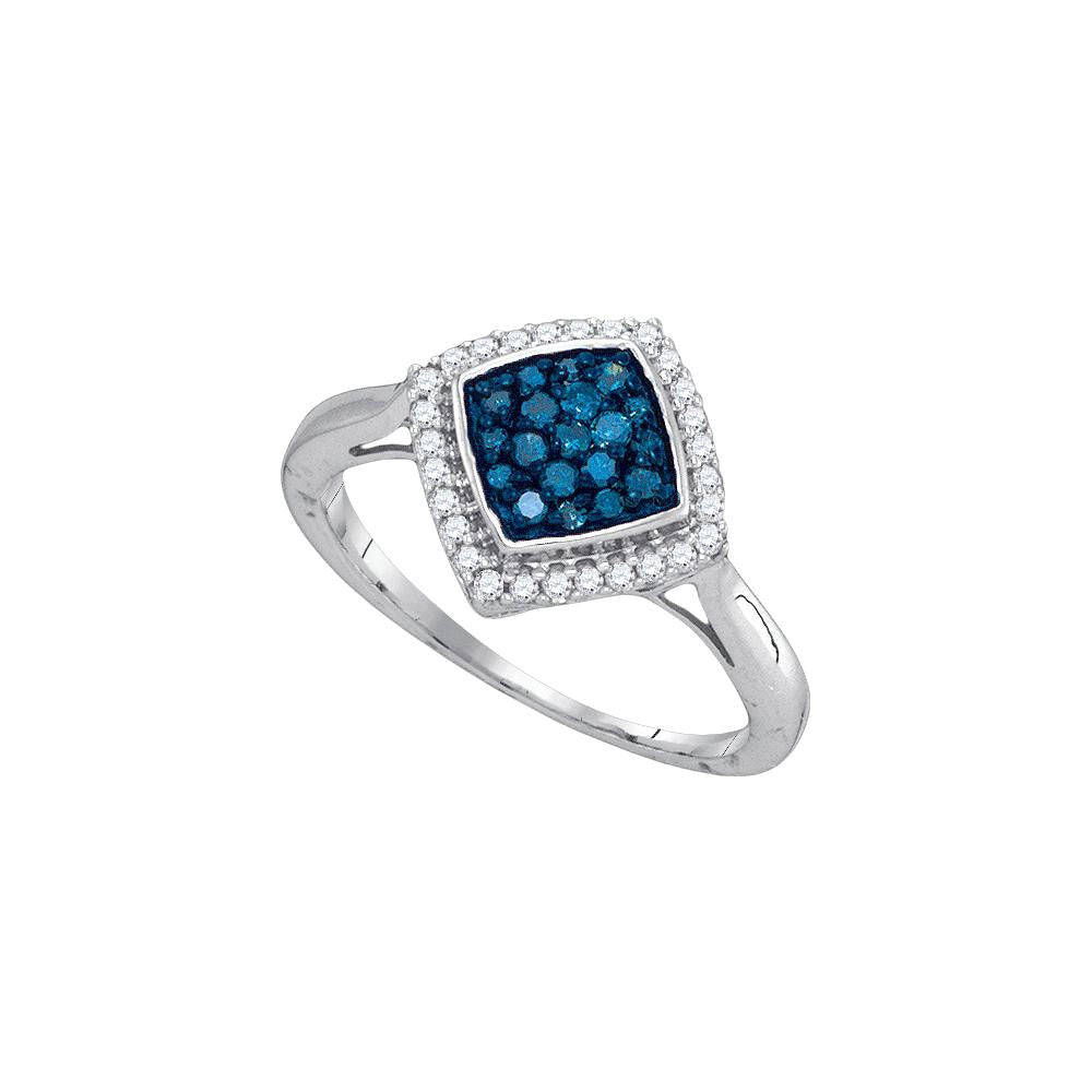 1-3CTW-Diamond BLUE  RING