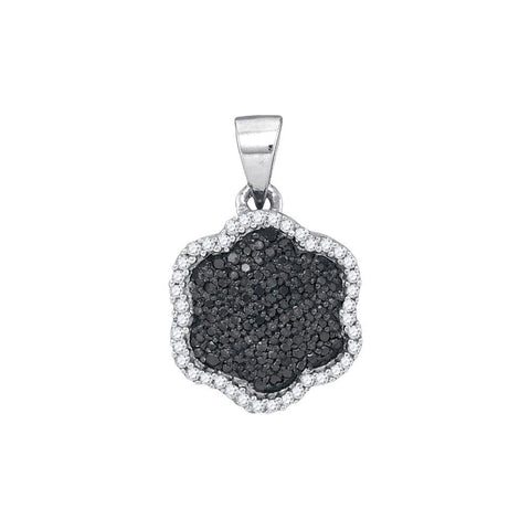 1-4CTW-Diamond MICRO-PAVE BLACK PENDANT