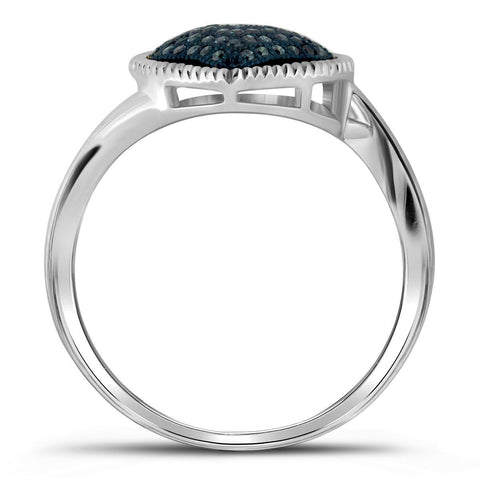 1-6CTW-Diamond HEART BLUE RING