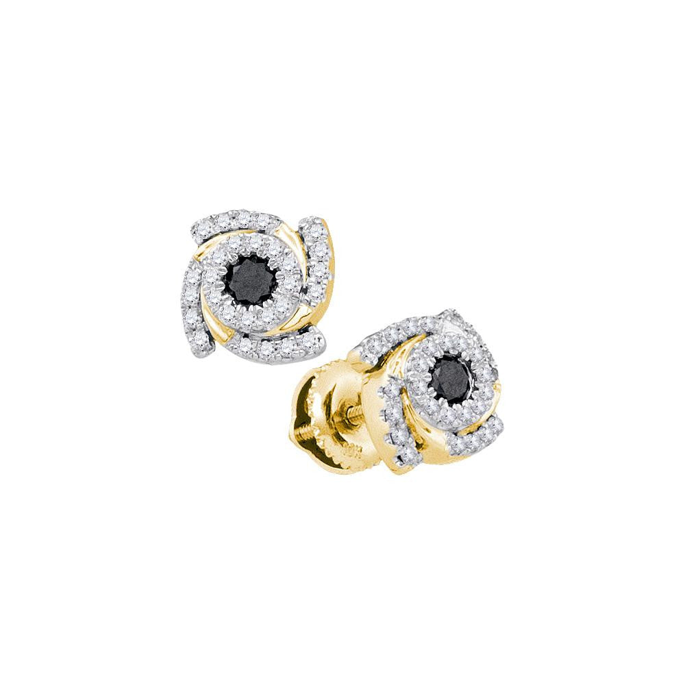 1-2CTW-Diamond FASHION BLACK EARRING