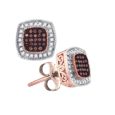 1-4CTW-Diamond BROWN MICRO-PAVE EARRING