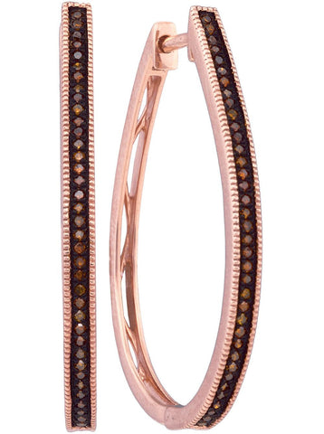 1-4CTW-Diamond MICRO-PAVE RED HOOPS