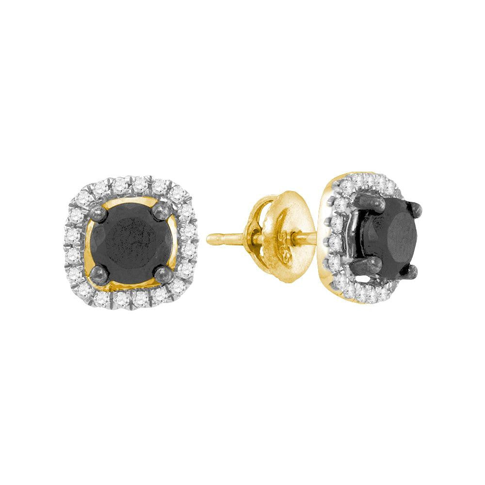 1 7-8CTW-Diamond FASHION BLACK EARRING