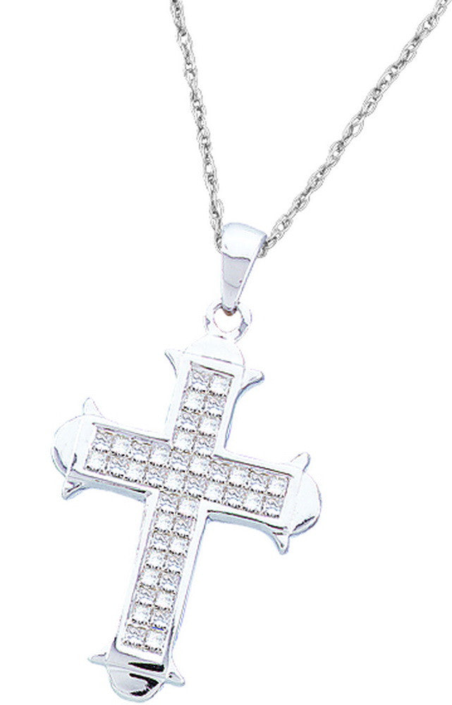 1-2CTW-Diamond CROSS PENDANT