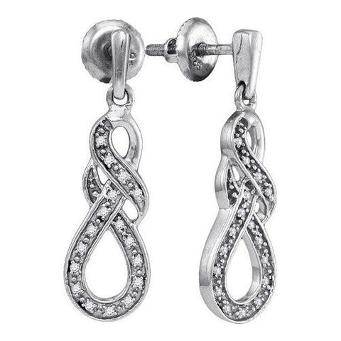 925 Sterling Silver White 0.12CT DIAMOND FASHION EARRING