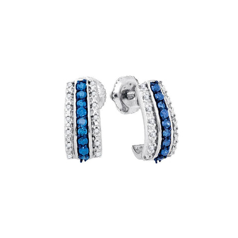 1-3CTW-Diamond FASHION BLUE EARRING