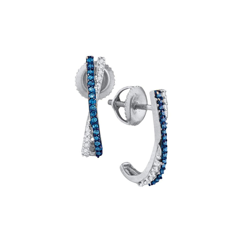 1-8CTW-Diamond FASHION BLUE EARRING