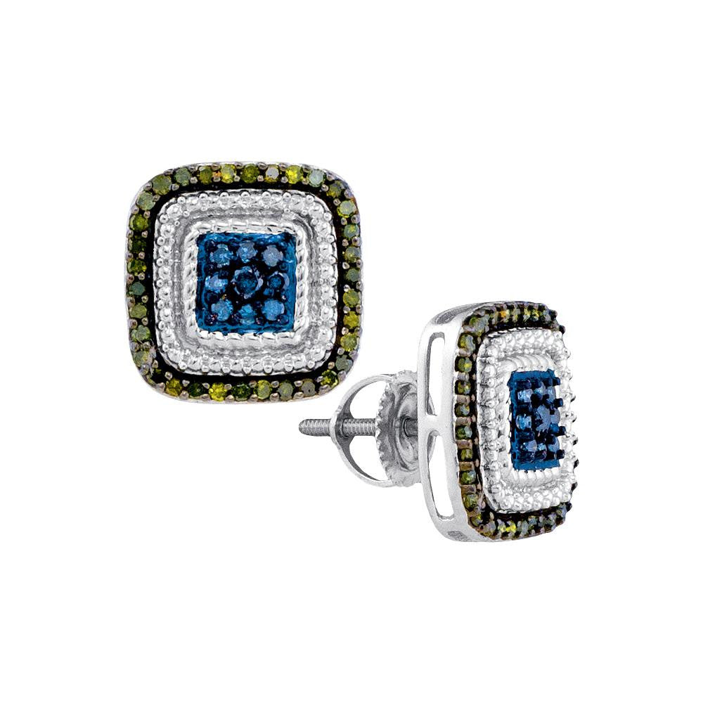 1-2CTW-Diamond BLUE  EARRING