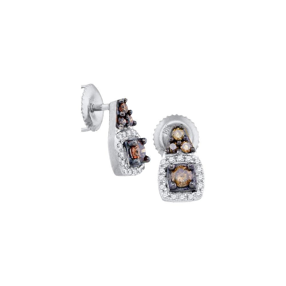 3-8CTW-Diamond BROWN MICRO-PAVE EARRING