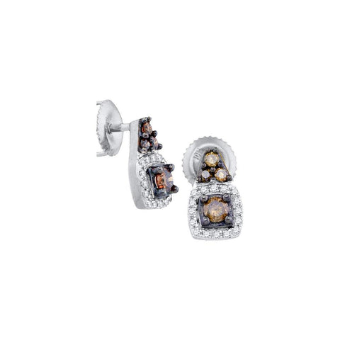 3-8CTW-Diamond BROWN MICRO-PAVE EARRING