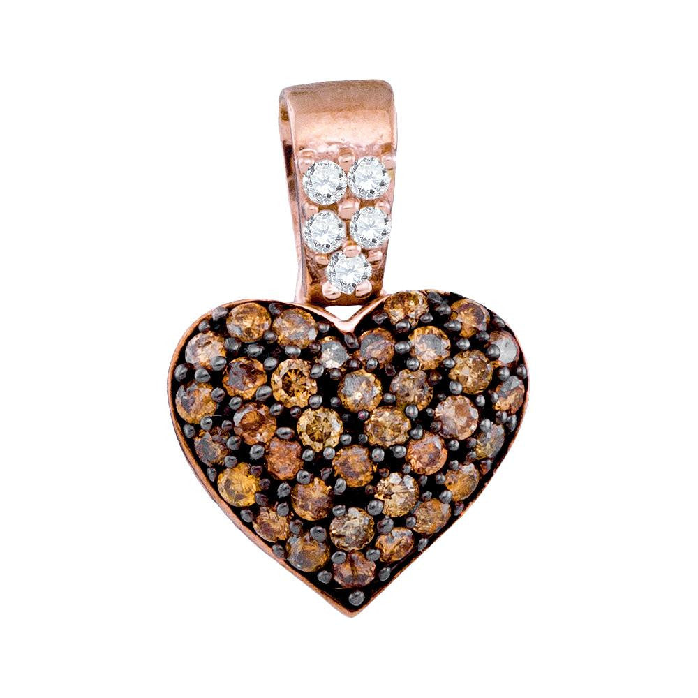 3-8CTW-Diamond HEART BROWN PENDANT