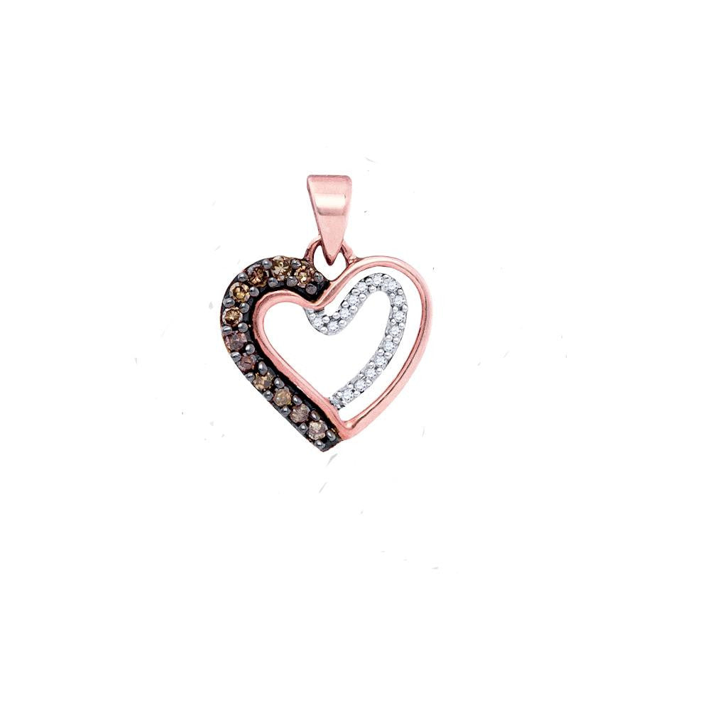 1-5CTW-Diamond HEART BROWN PENDANT