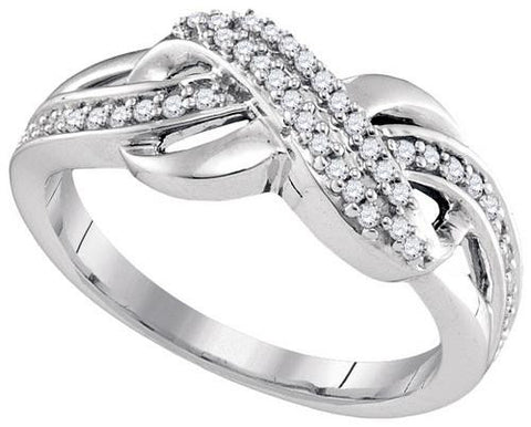 925 Sterling Silver White 0.20CTW DIAMOND FASHION RING