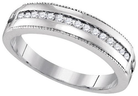 925 Sterling Silver White 0.15CTW DIAMOND FASHION RING