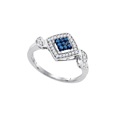 1-4CTW-Diamond FASHION BLUE RING