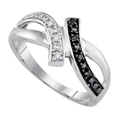 925 Sterling Silver White 0.05CTW DIAMOND FASHION RING