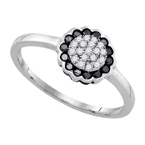 925 Sterling Silver White 0.25CTW DIAMOND FASHION RING