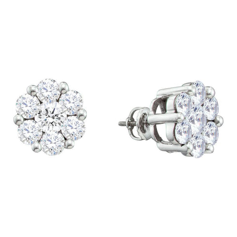 1-2CT-Diamond FLOWER EARRING