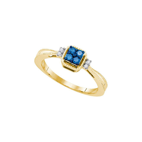 1-6CTW-Diamond FASHION BLUE RING