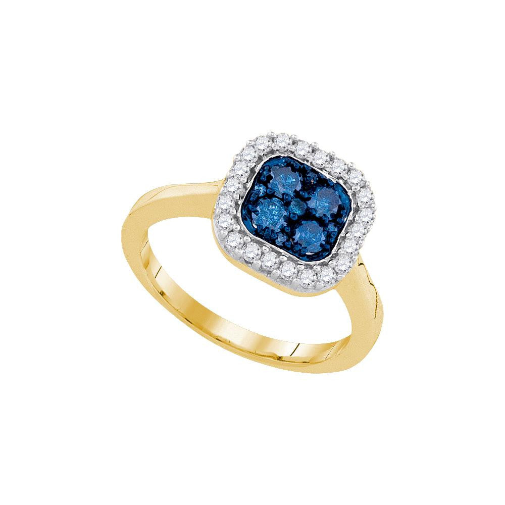 3-4CTW-Diamond FASHION BLUE RING