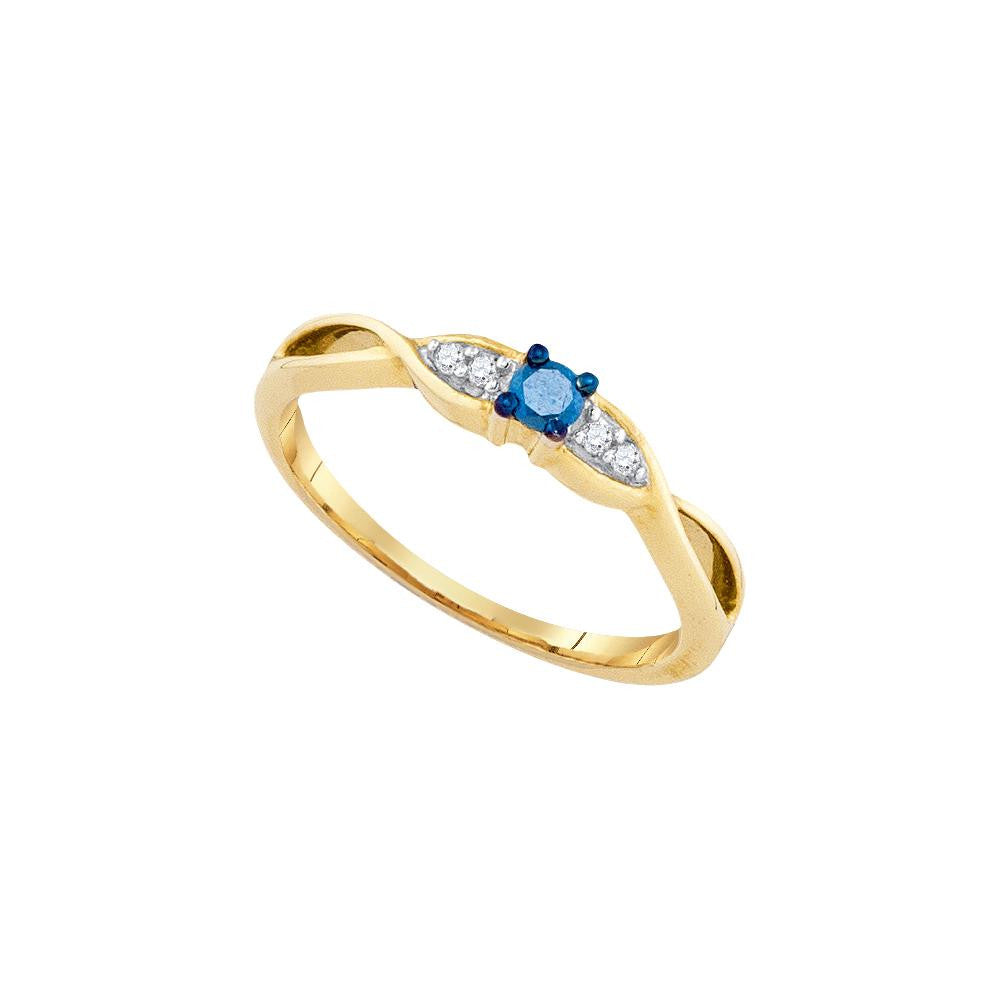 1-6CTW-Diamond FASHION BLUE RING