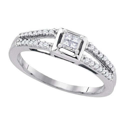 925 Sterling Silver White 0.20CT DIAMOND FASHION RING