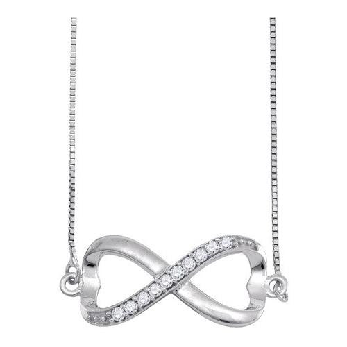 10KT White Gold 0.10CTW DIAMOND FASHION PENDANT